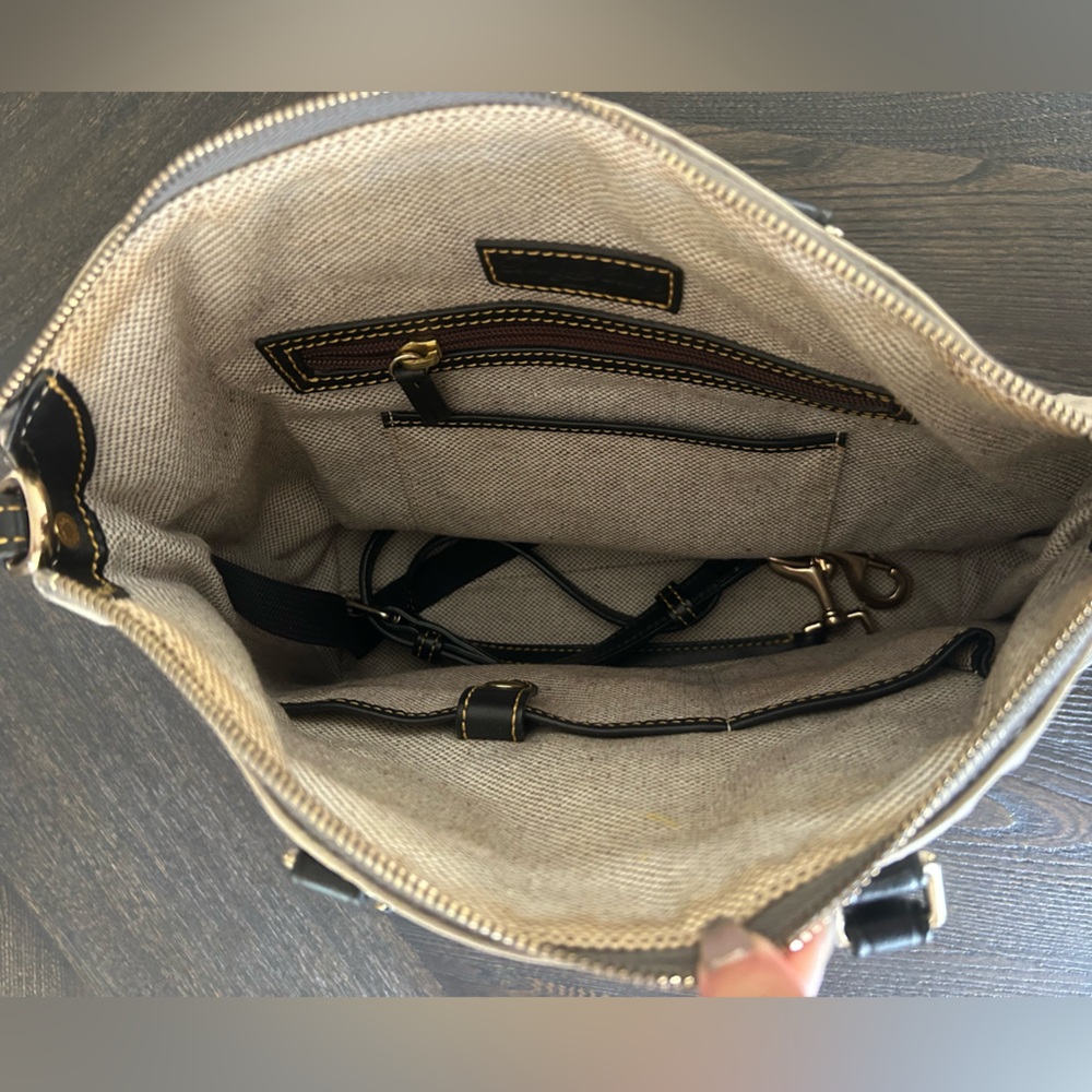 Dooney & Bourke Ostrich Medium Barlow Gray Leather Double Handle/ Crossbody - Picture 6 of 8